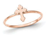 Ladies 14K Rose Pink Gold Polished Cross Ring